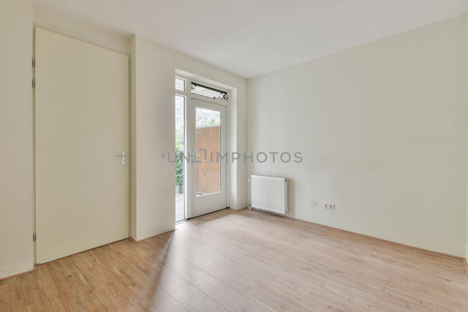 Interior of empty room with painted white wall