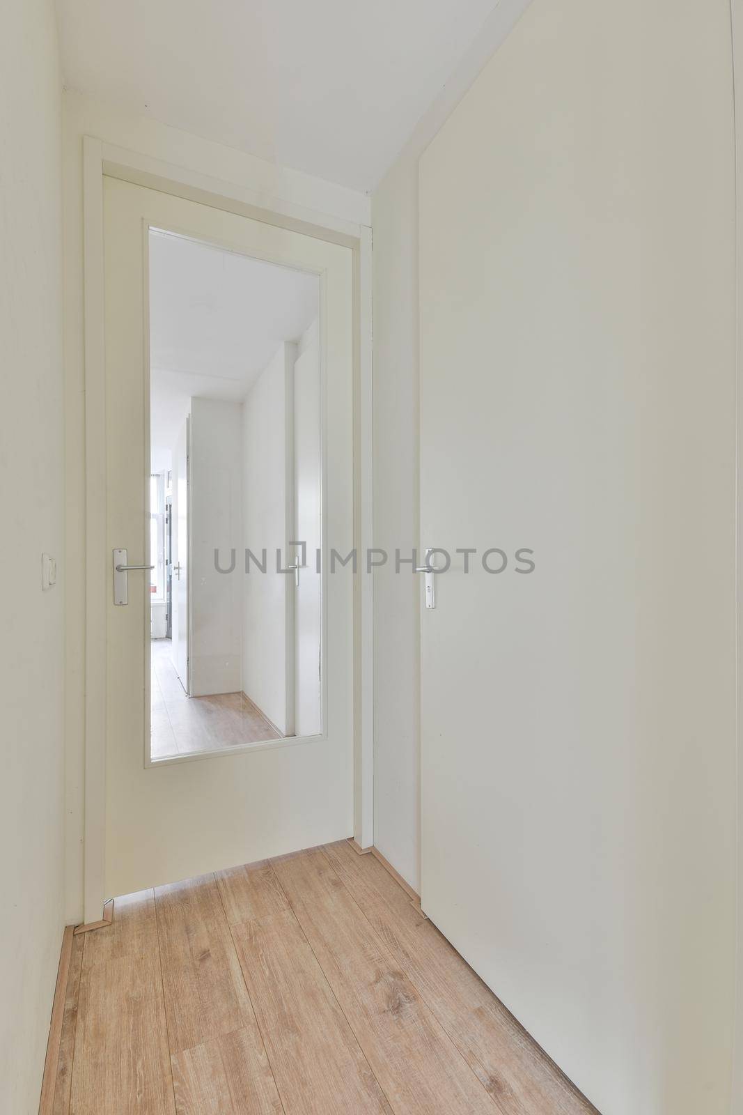 Interior of empty room with painted white wall