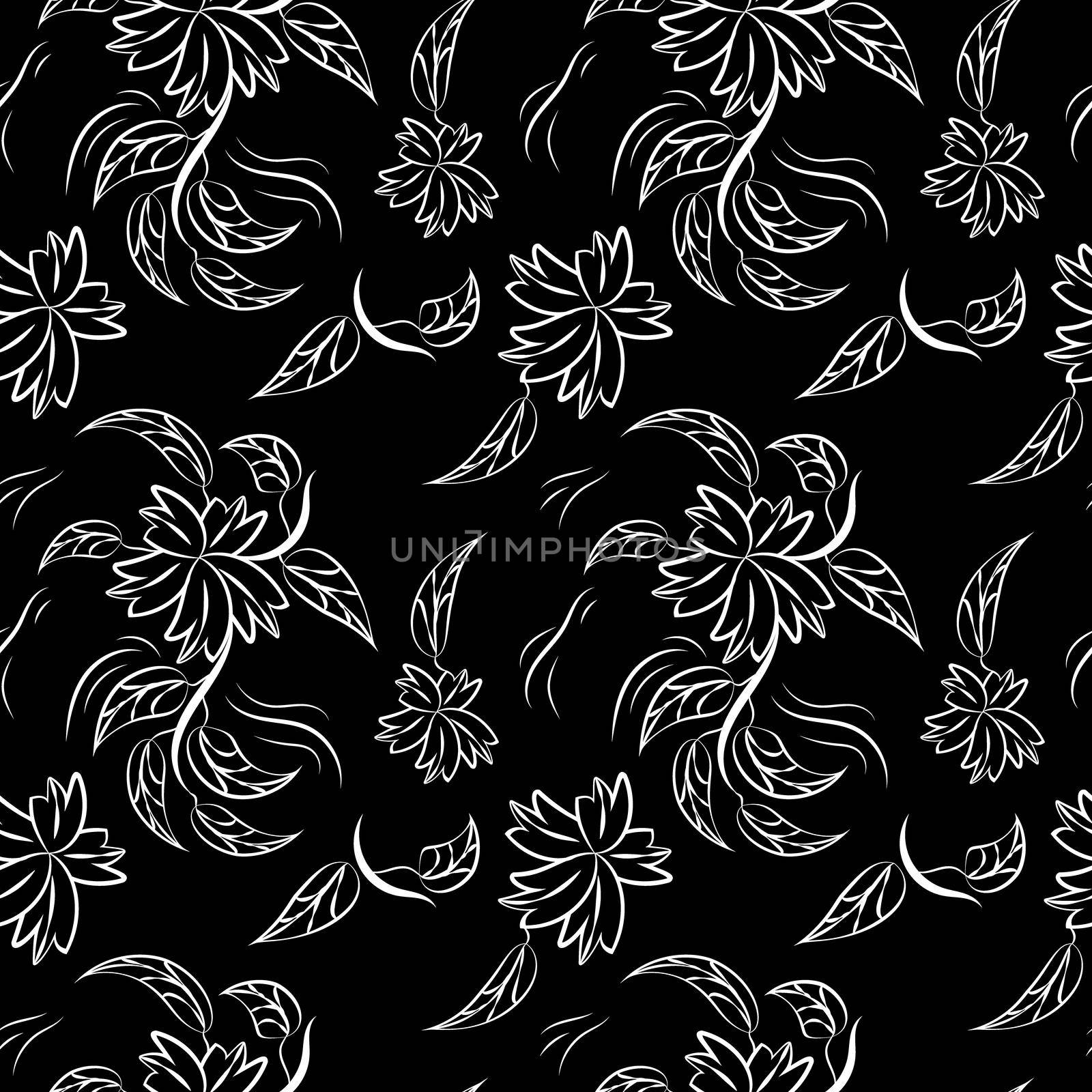 Floral pattern with flowers and leaves  Fantasy flowers Abstract Floral geometric fantasy