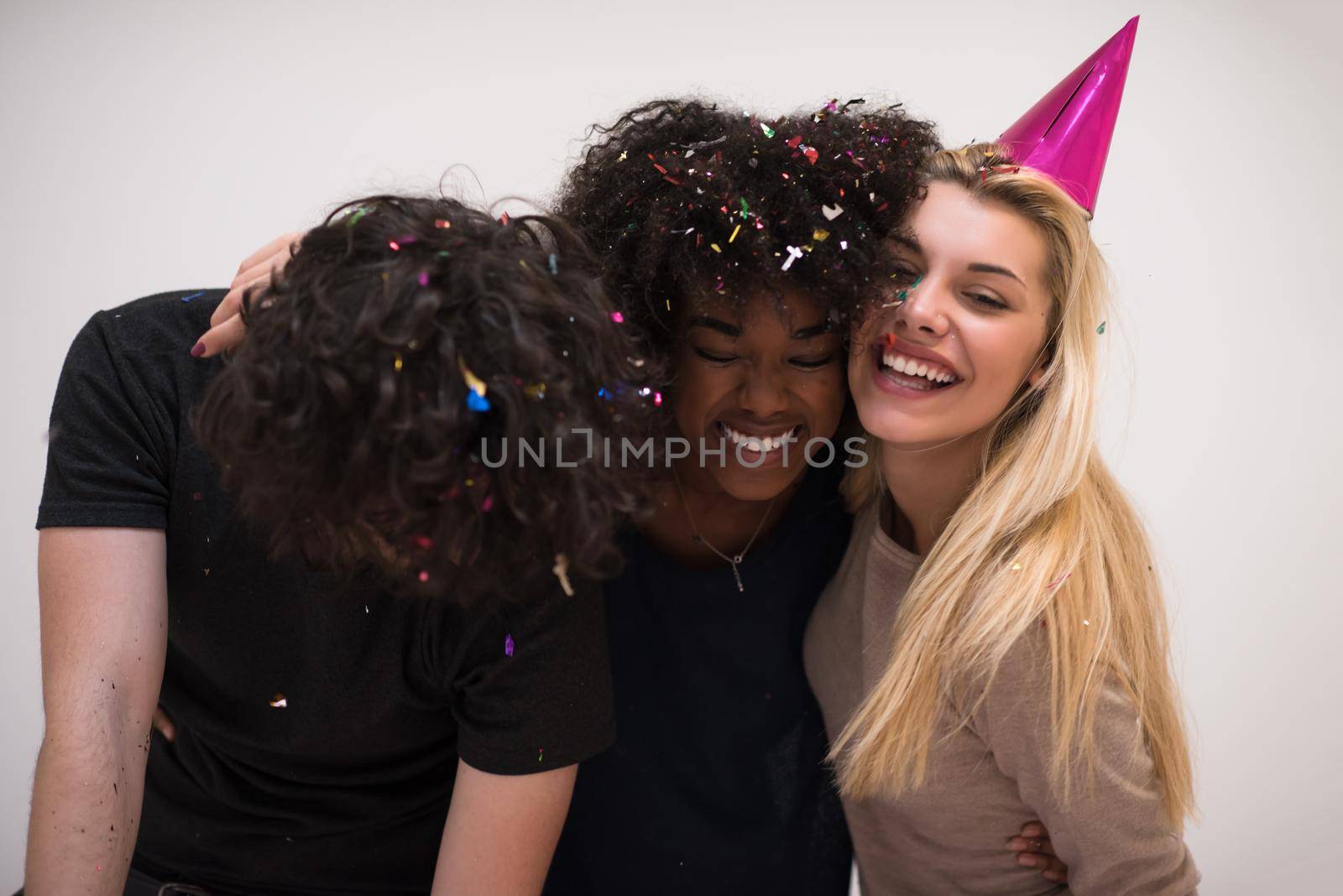 confetti party multiethnic group of people by dotshock