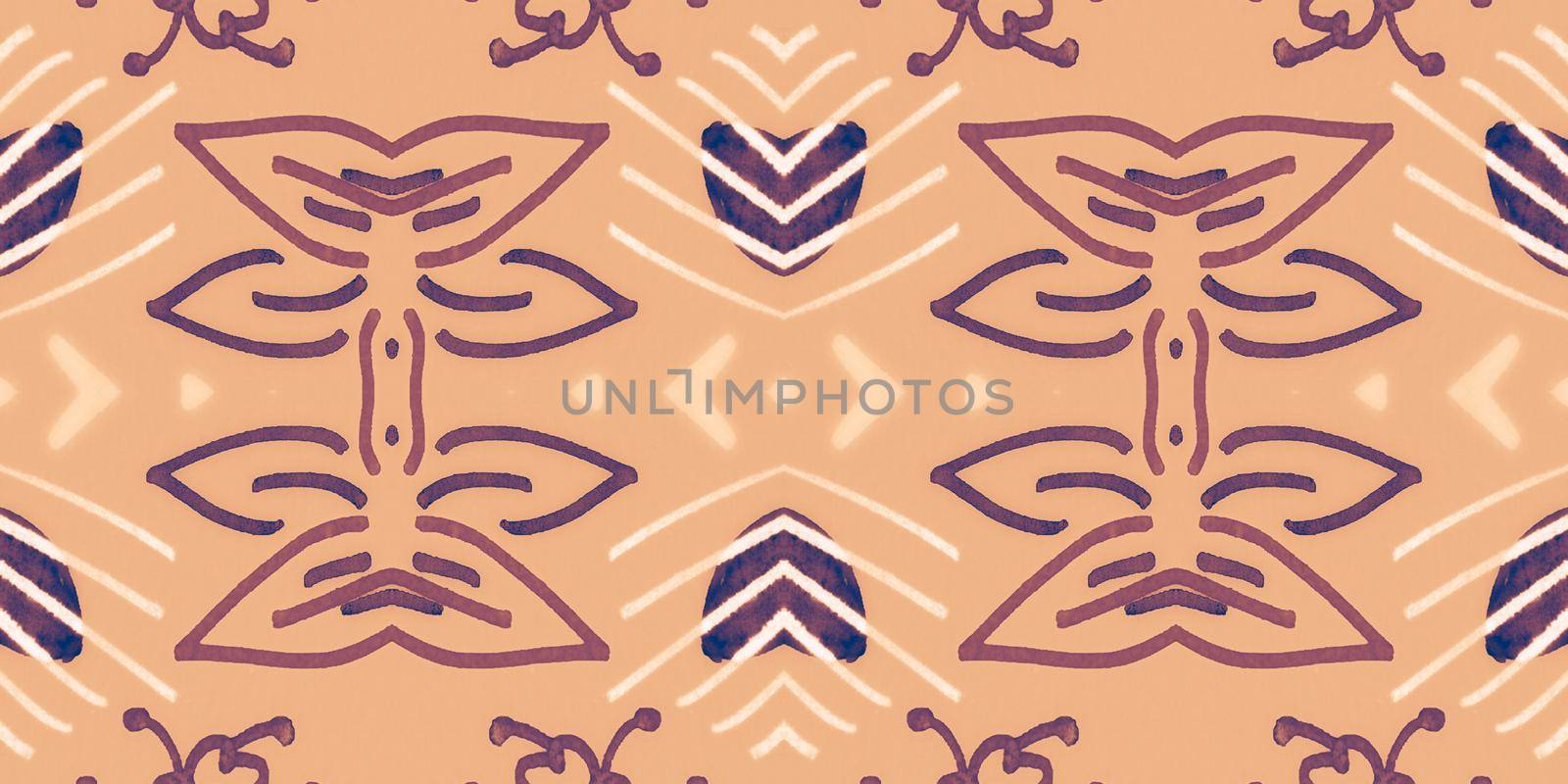 Folk florals texture. Seamless ethnic ornament. Vintage tribal print. Geometric traditional design. Folk flower pattern. Hand drawn bohemian fabric. Watercolor abstract background. Flowers folk.