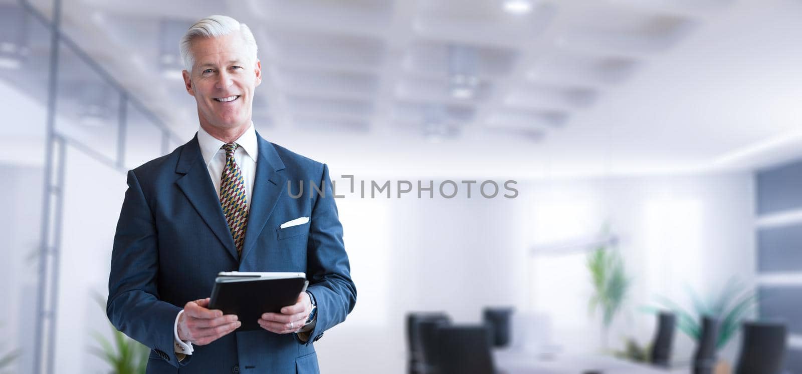 Senior businessman in his office by dotshock