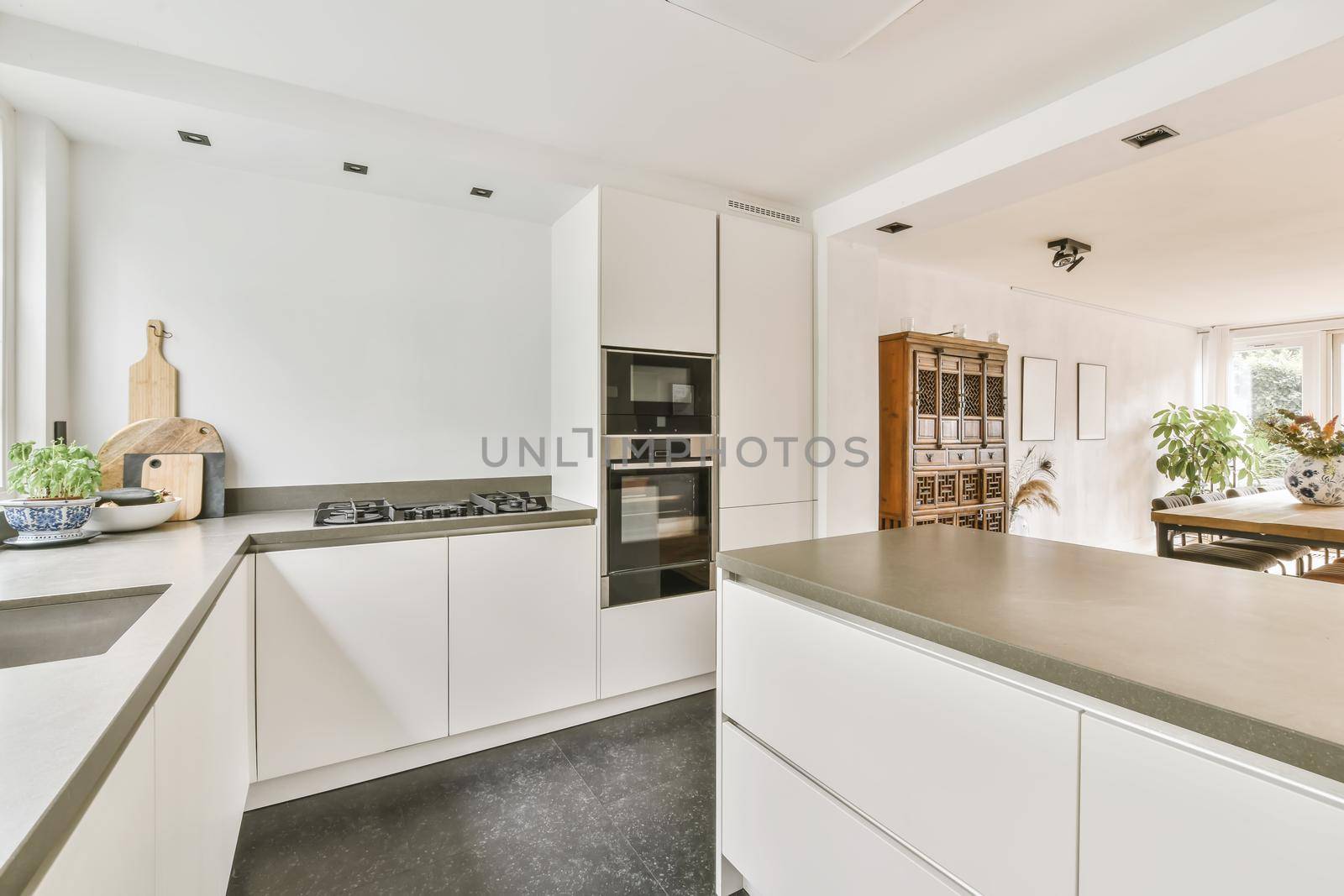 Interior of a beautiful kitchen of an elite house