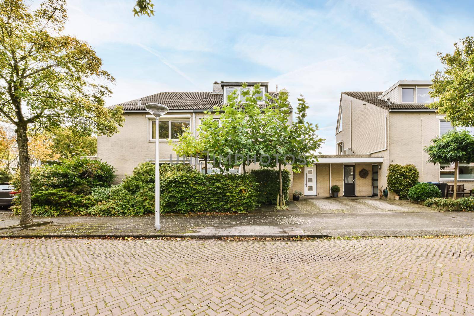 Beautiful view of a residential building with trees