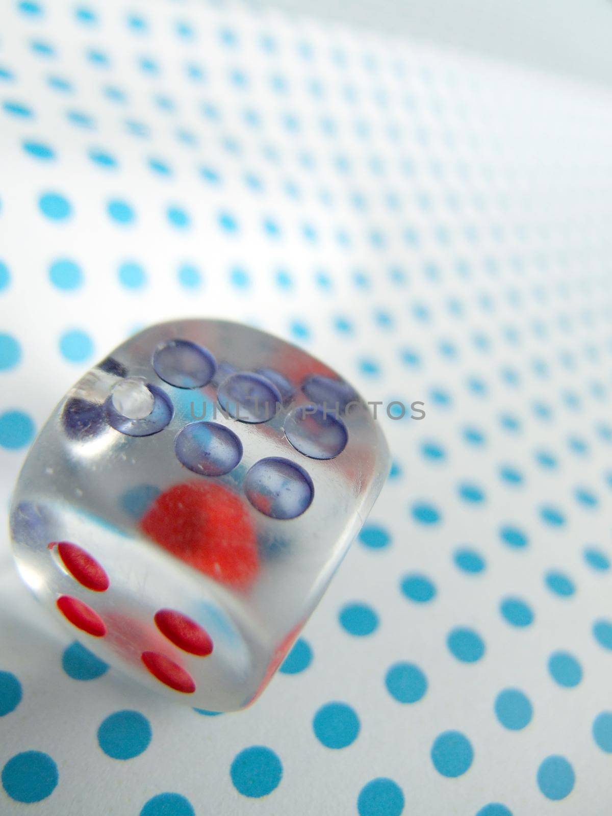 gamblig dice on doted background