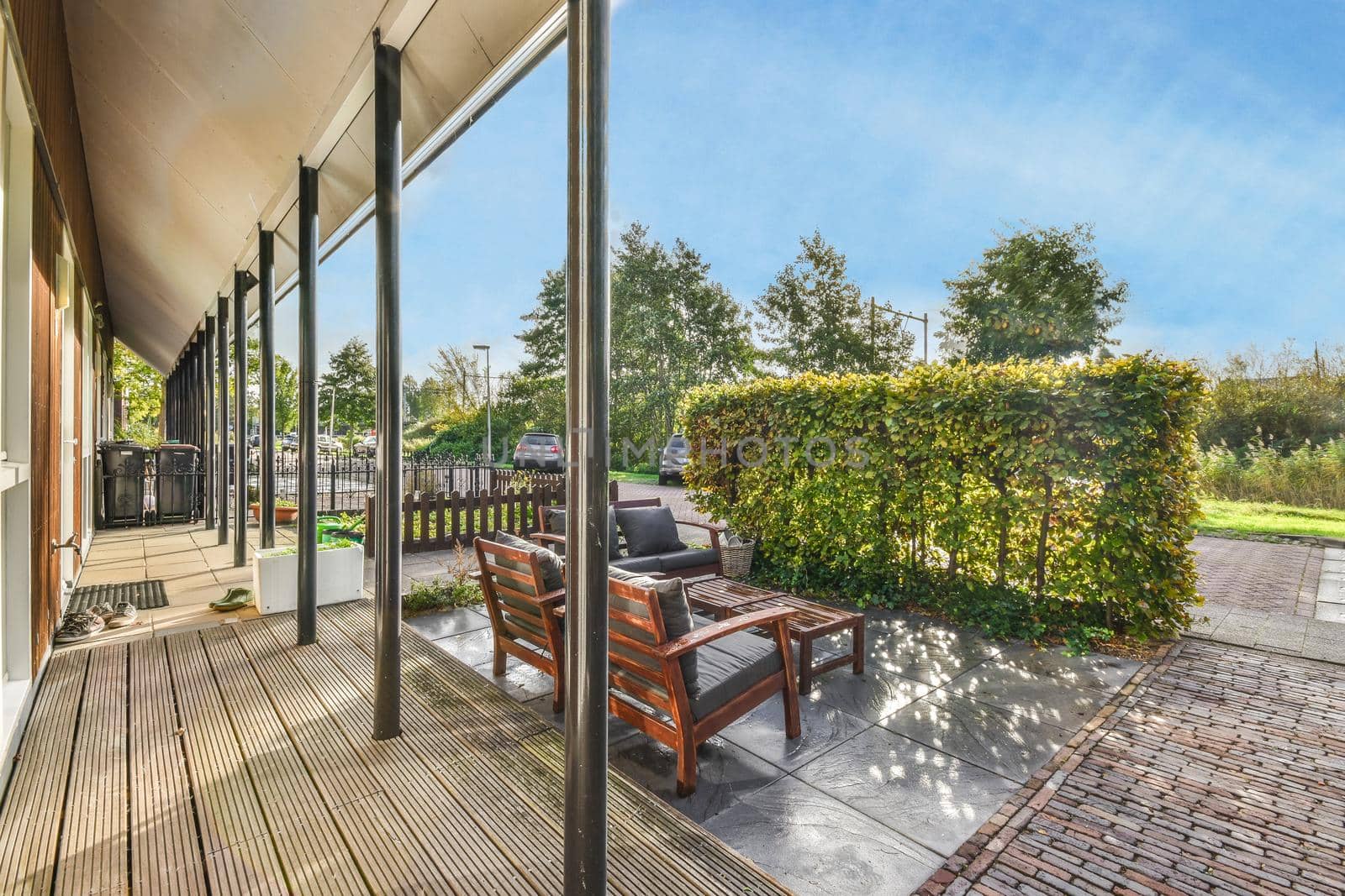 View of the beautiful veranda of the house