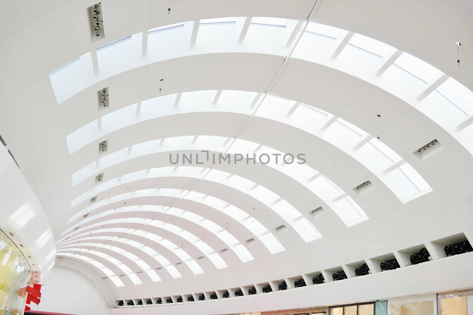 Interior of a modern shopping mall center