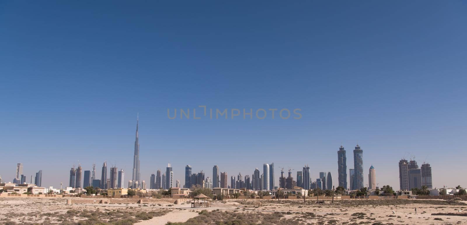 DUBAI UAE 31 JANUARY 2017 Panorama Dubai city. City centre, skyscrapers Sheikh Zayed Road. united arab emirates