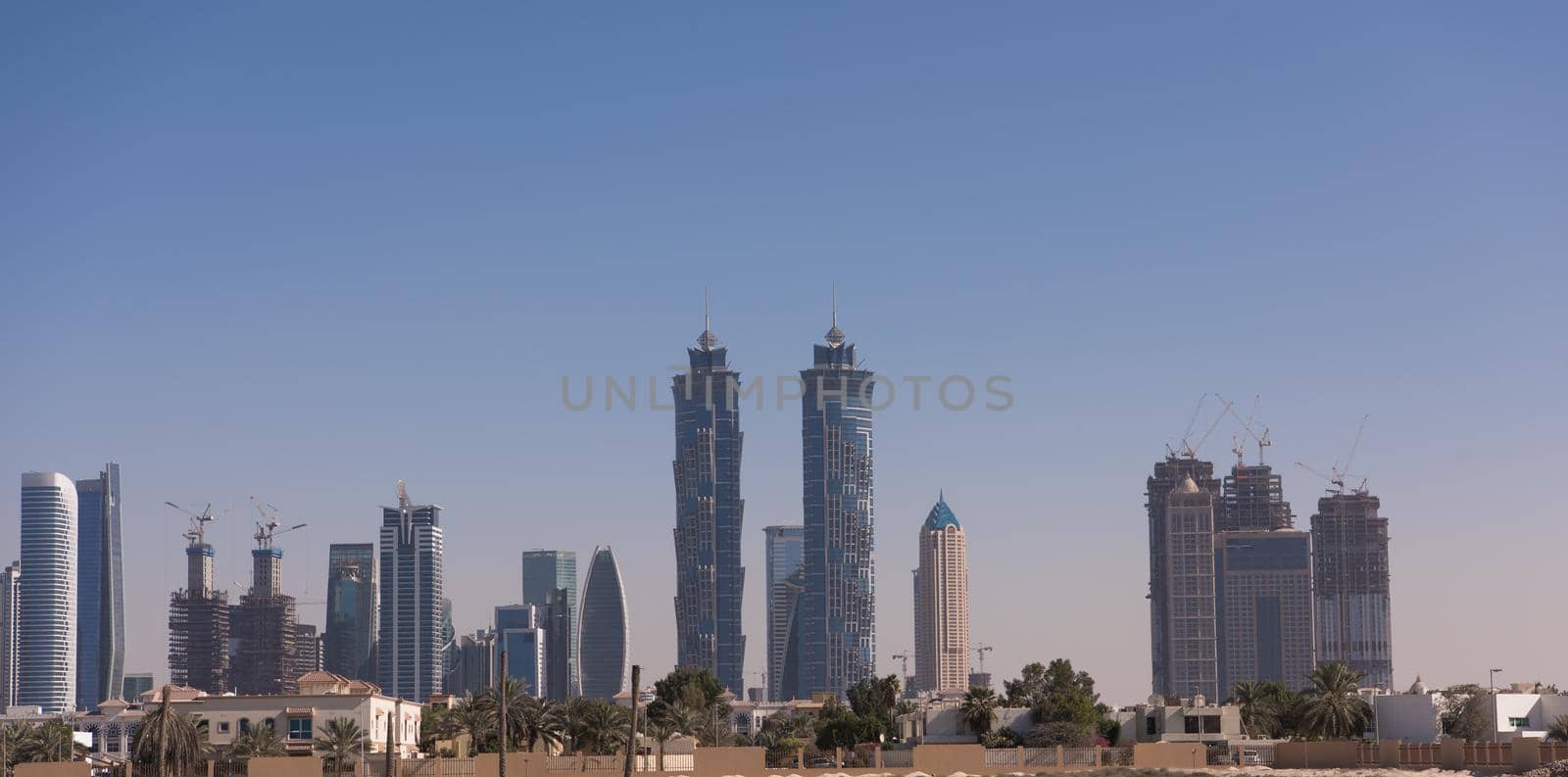 DUBAI UAE 31 JANUARY 2017 Panorama Dubai city. City centre, skyscrapers Sheikh Zayed Road. united arab emirates