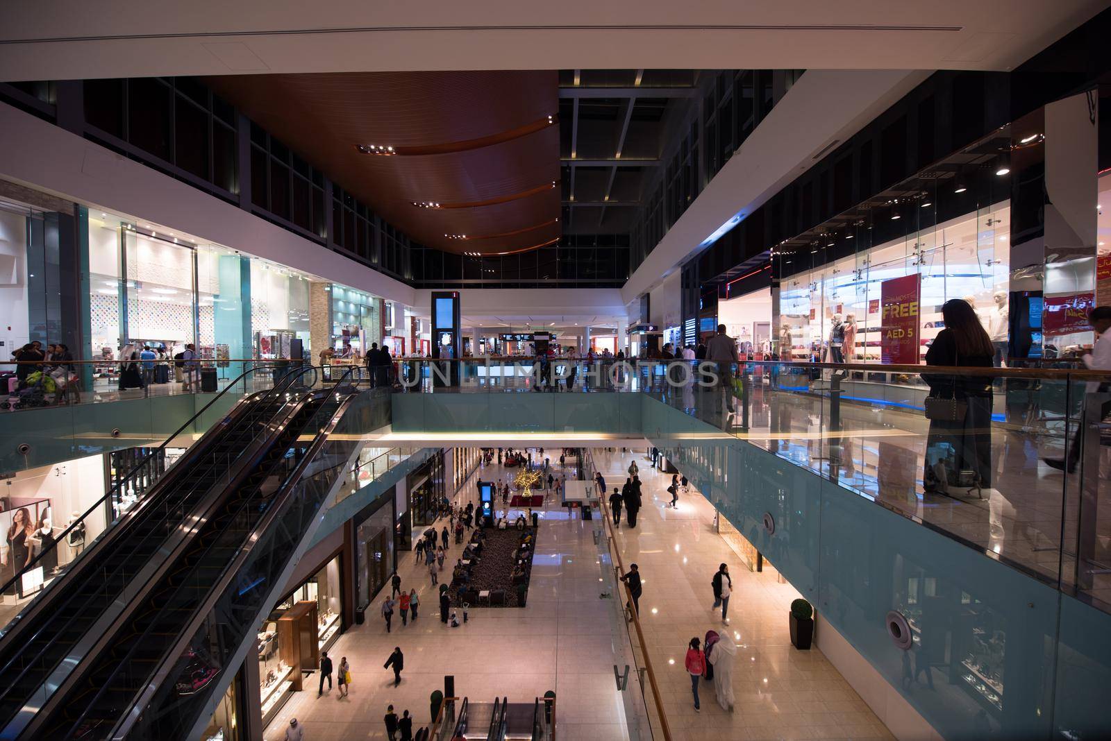 interior of the large modern shopping center