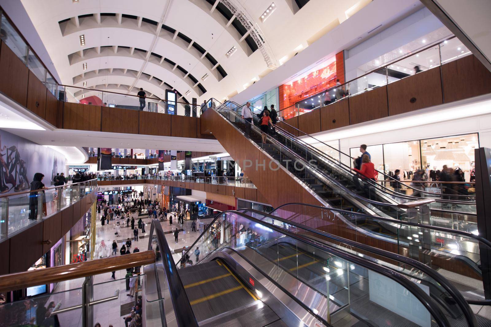 interior of the large modern shopping center