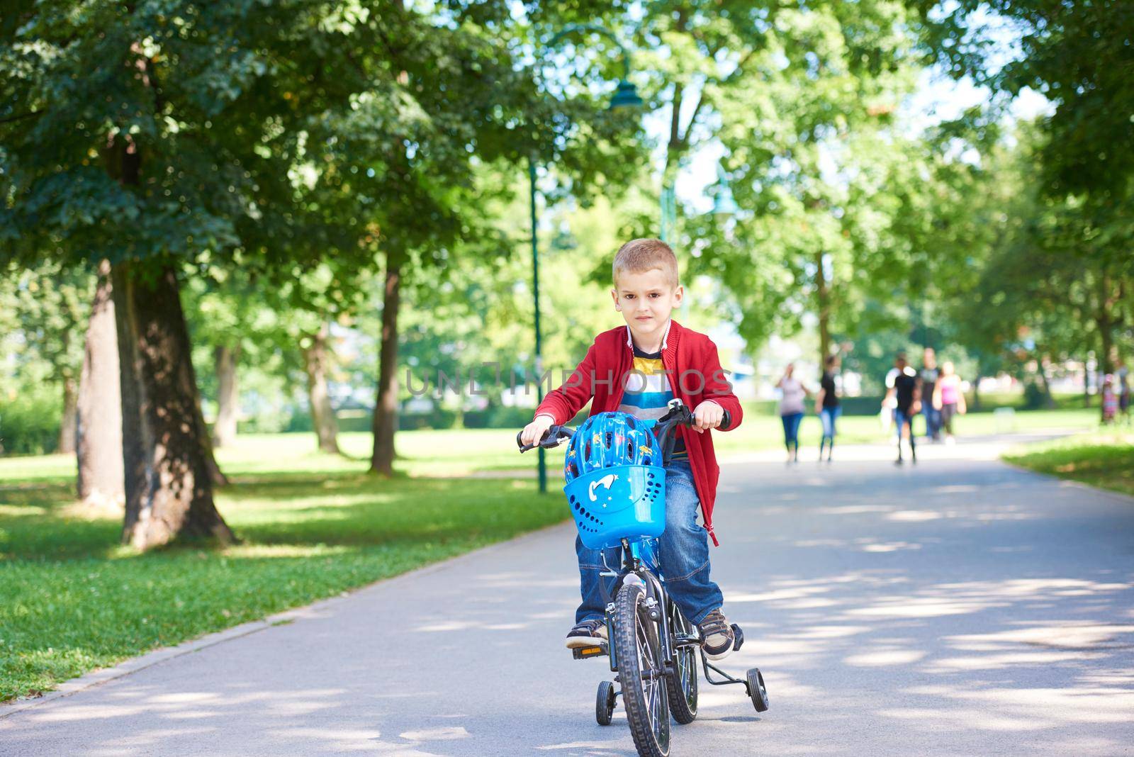 Young boy on the bicycle at Park