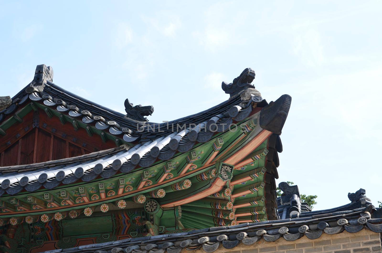 Traditional korean decor of village house, Seoul, South Korea.