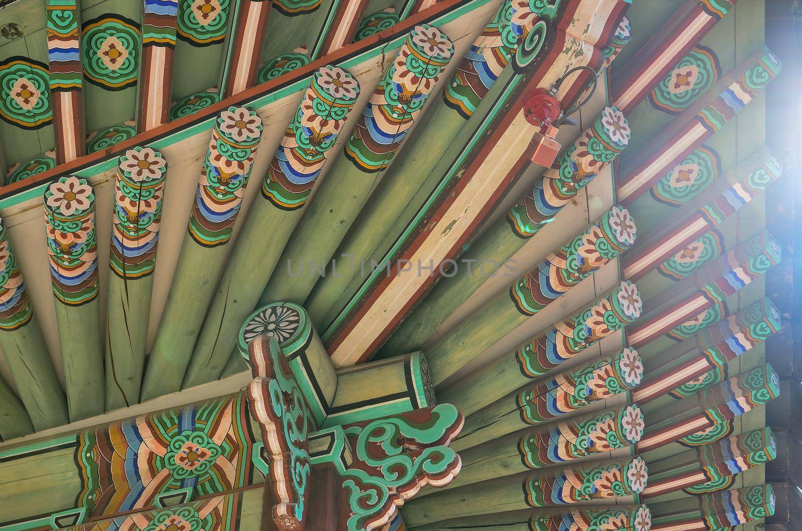 Traditional korean decor of village house, Seoul, South Korea.