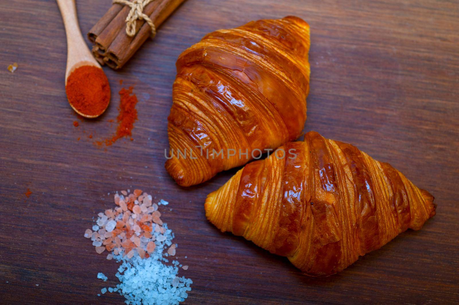 french traditiona croissant brioche butter bread  on wood by keko64