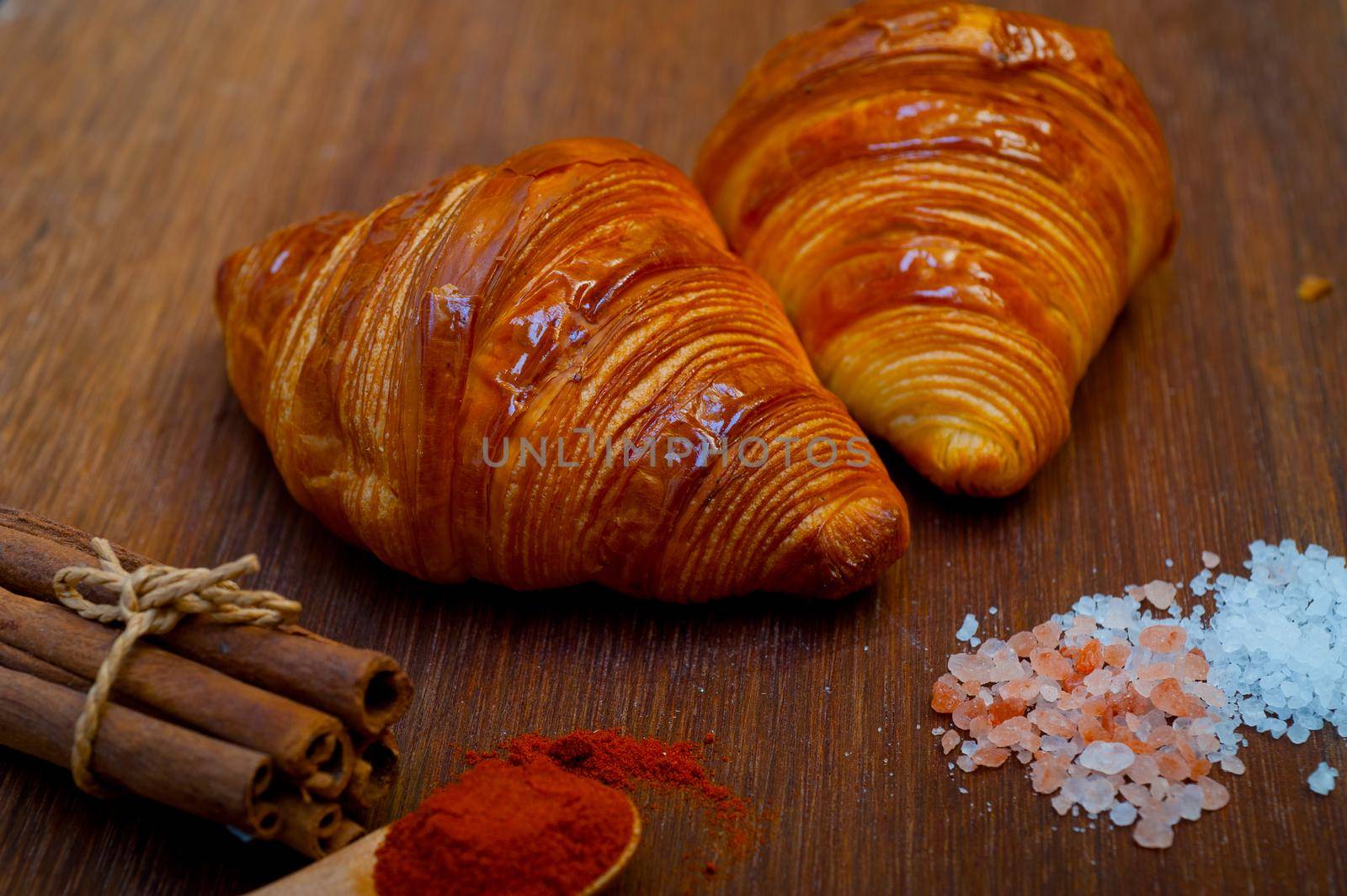 french traditiona croissant brioche butter bread  on wood by keko64