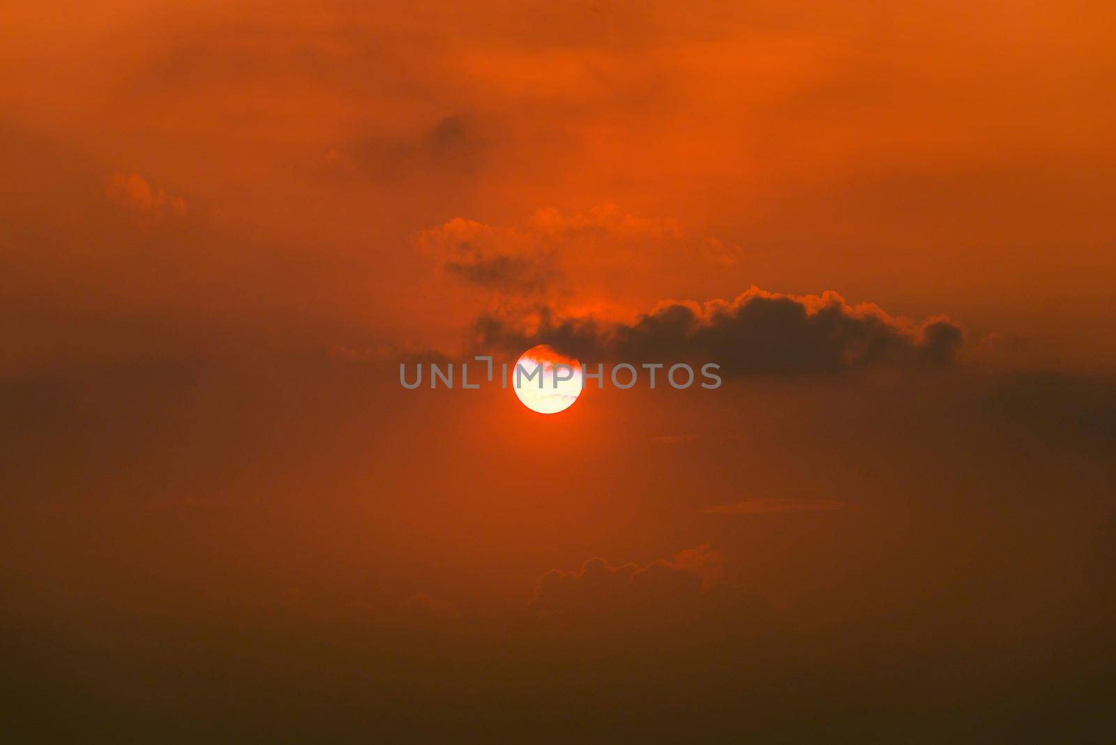 Nature Egg Yolk Sunset with colourful sky environment background