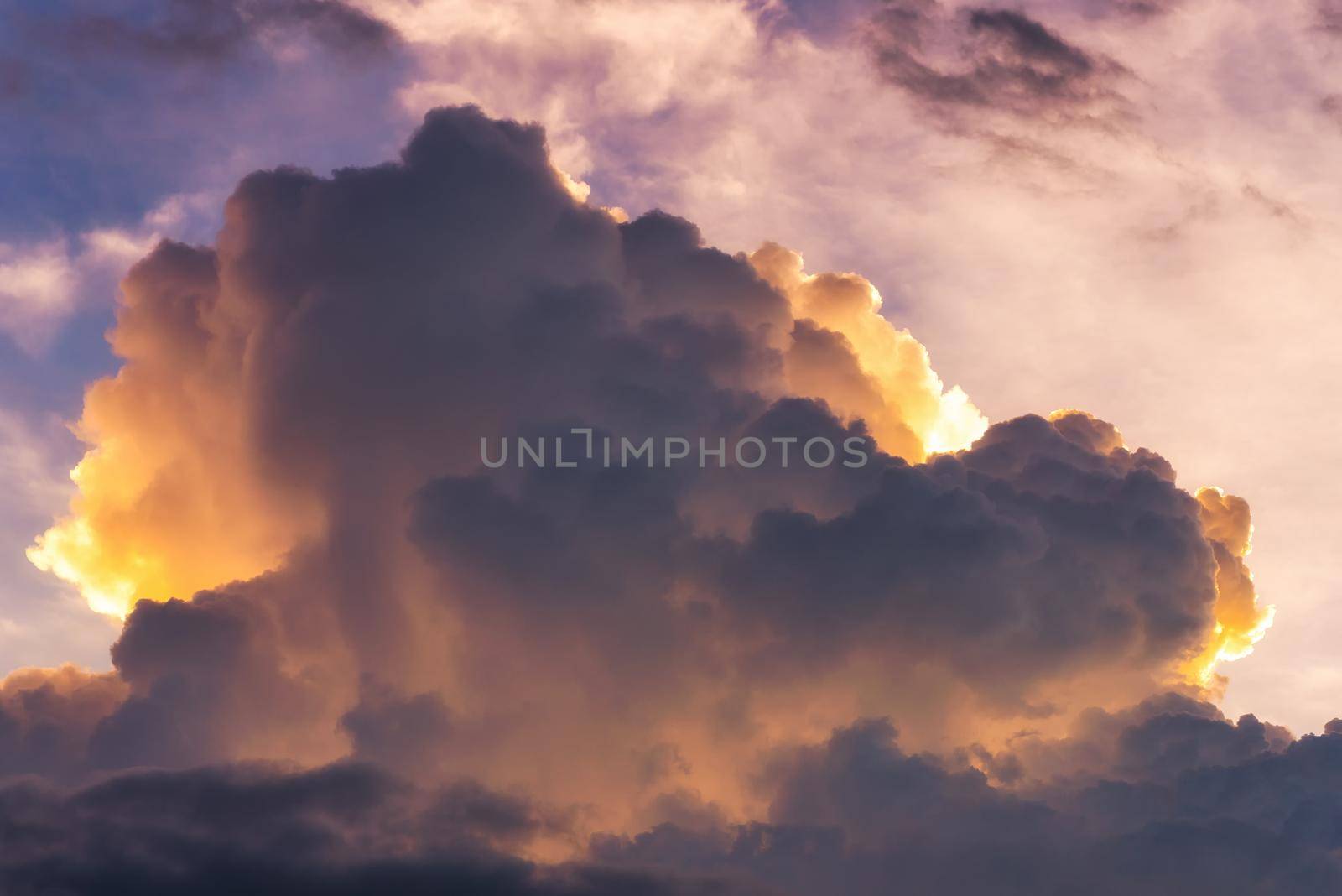 Dramatic nature sky with storm cloud before raining background by Nuamfolio