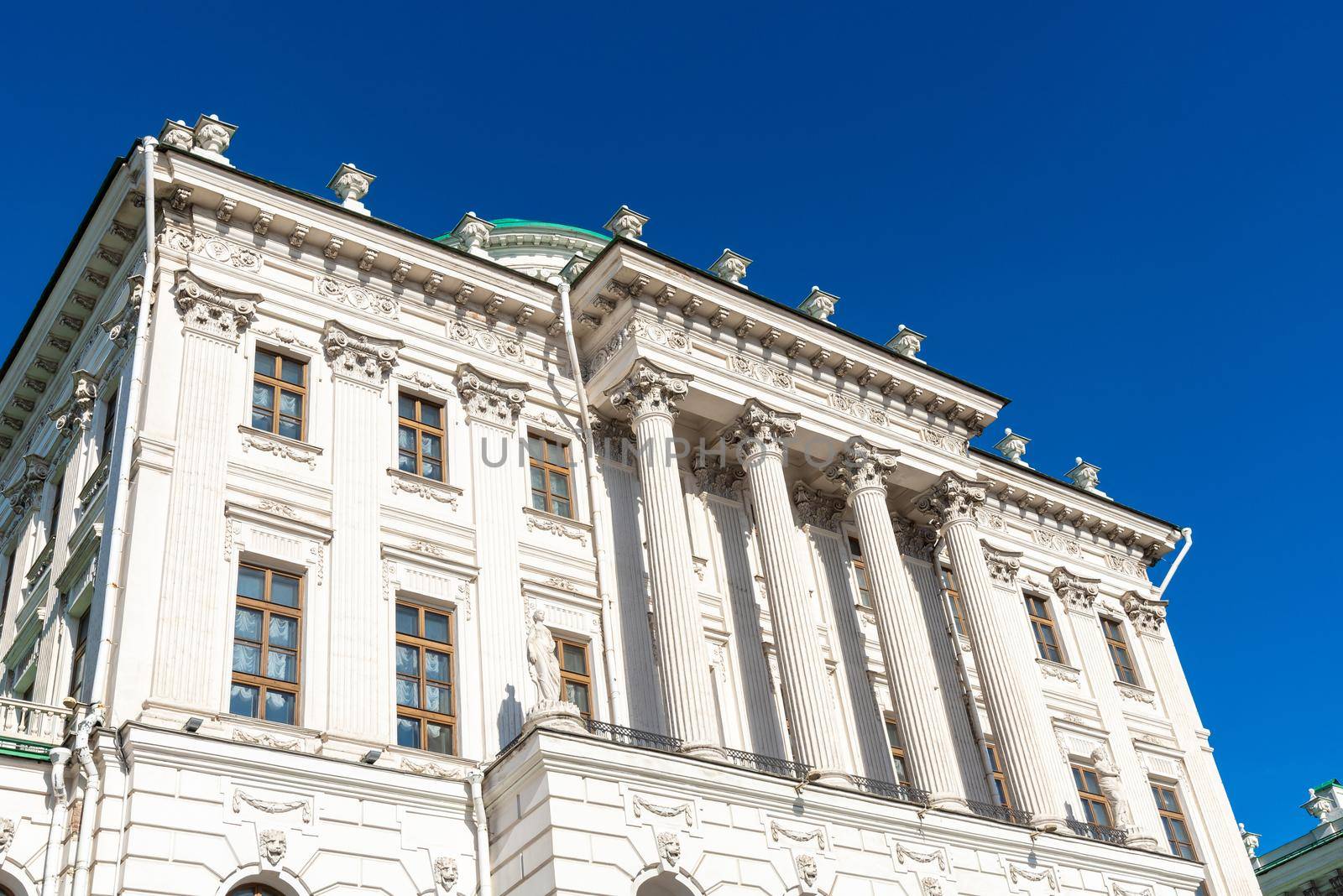 Classical vintage building and statue in Moscow ,Russia. by Nuamfolio