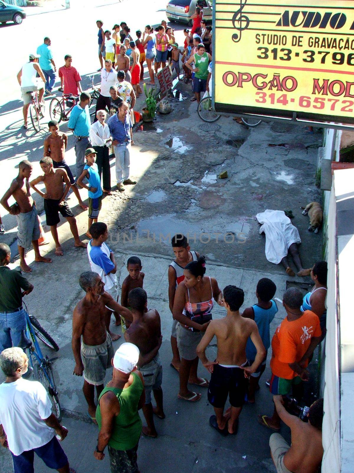 salvador, bahia, brazil - may 25, 2005: Black man is murdered in the street of the city of Salvador.