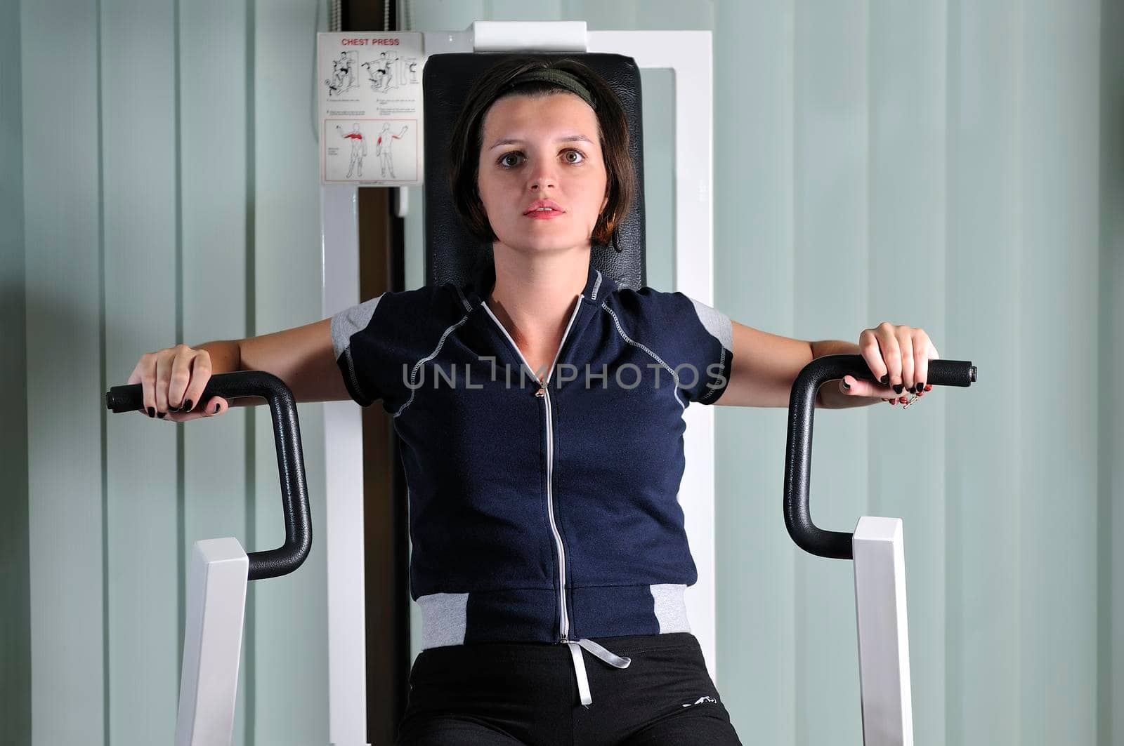 young healthy woman work out in fitness