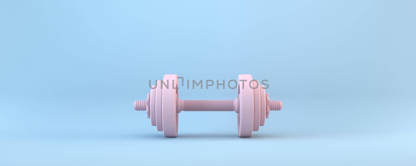 Pink weight 3D rendering illustration isolated on blue background