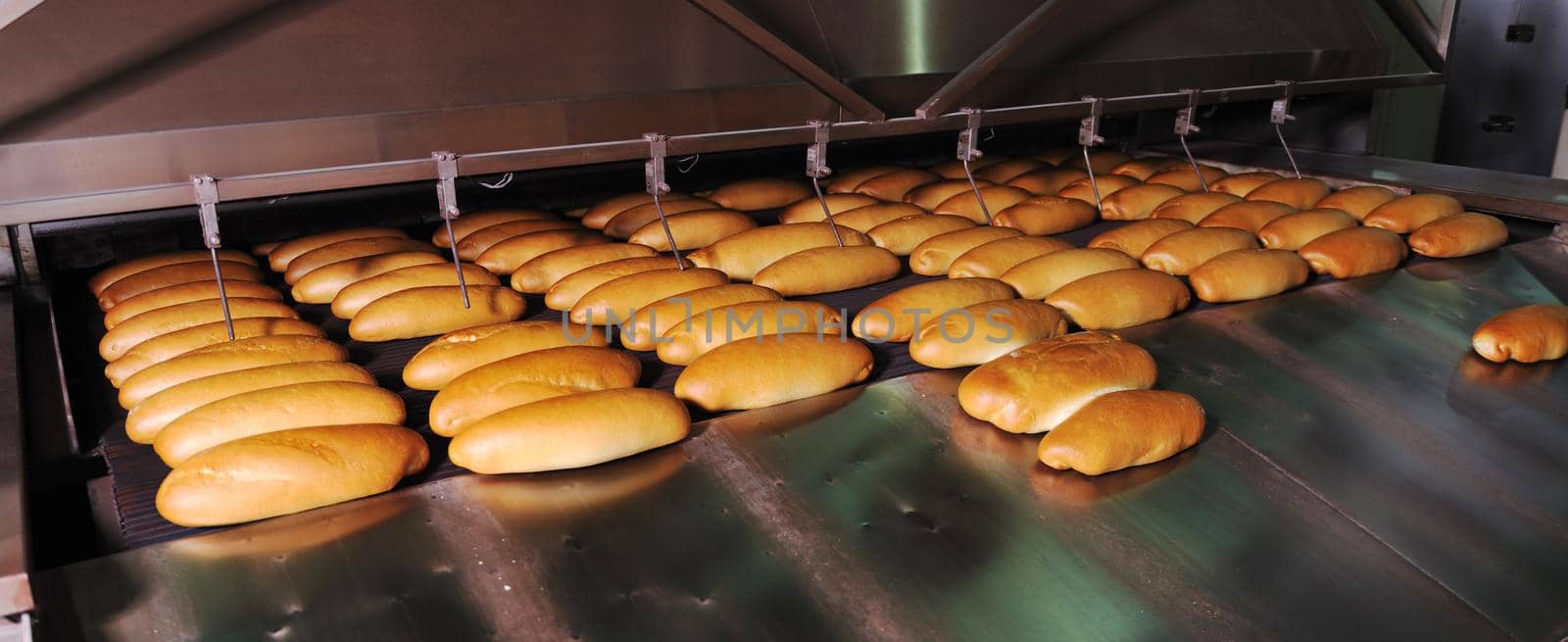 bread bakery food factory production with fresh products