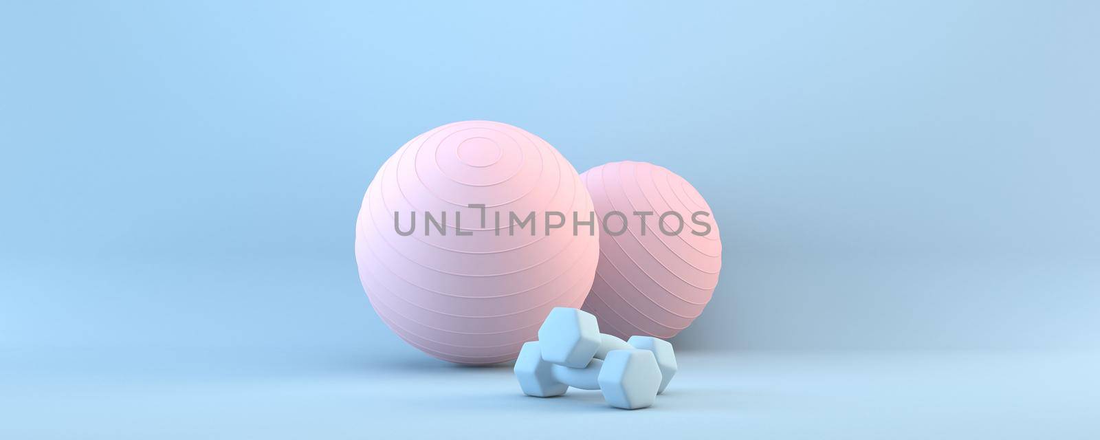 Pilates balls and dumbbells 3D by djmilic