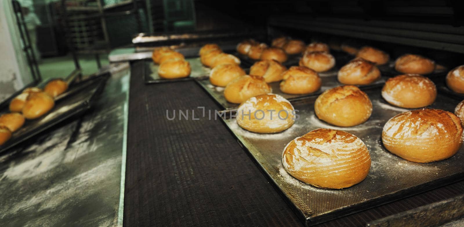 bread bakery food factory production with fresh products