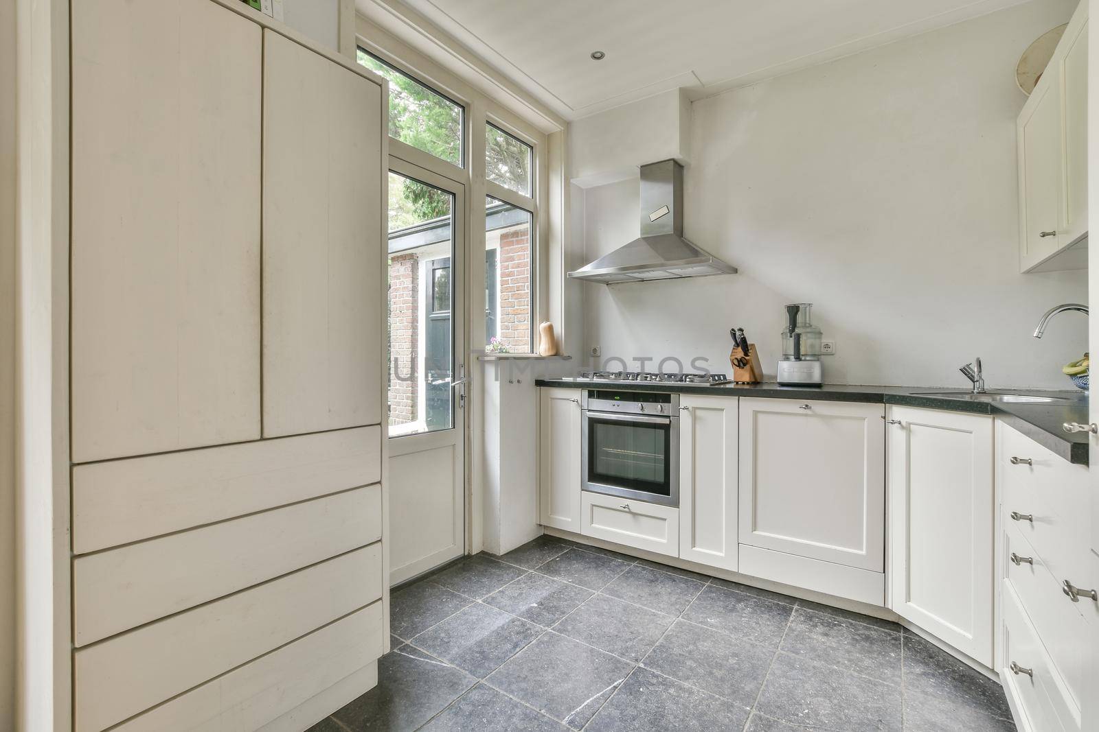 Interior design of a bright luxury kitchen