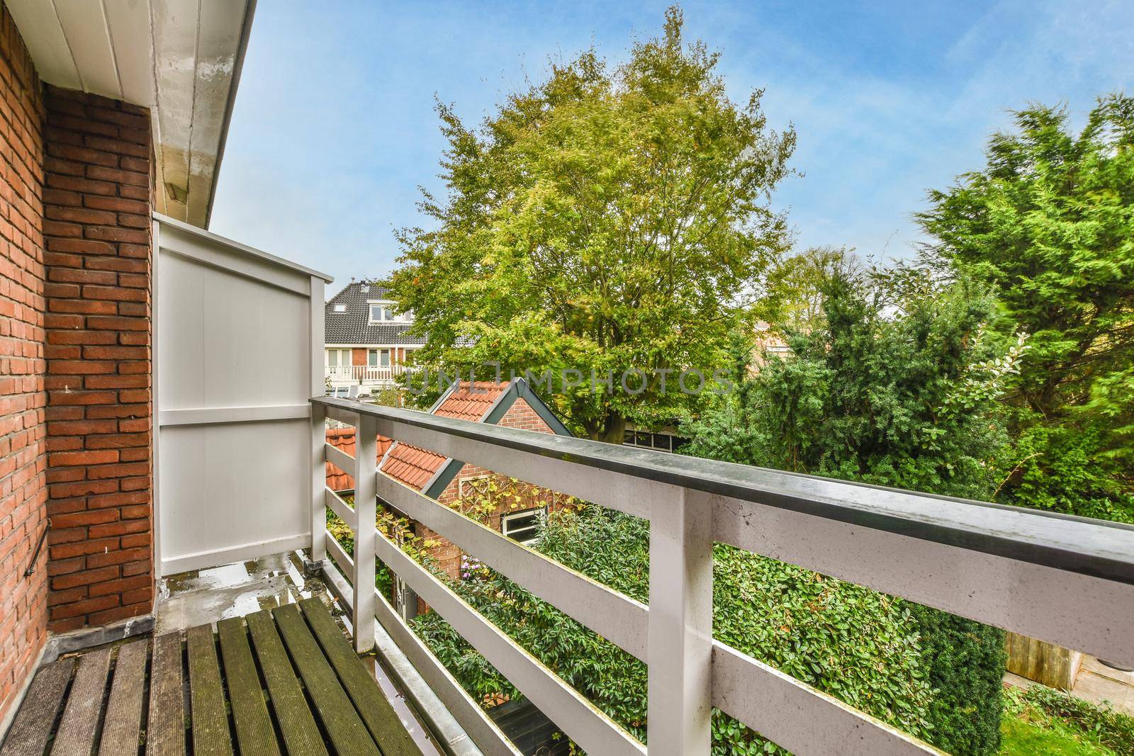 Balcony of a beautiful house in the daytime