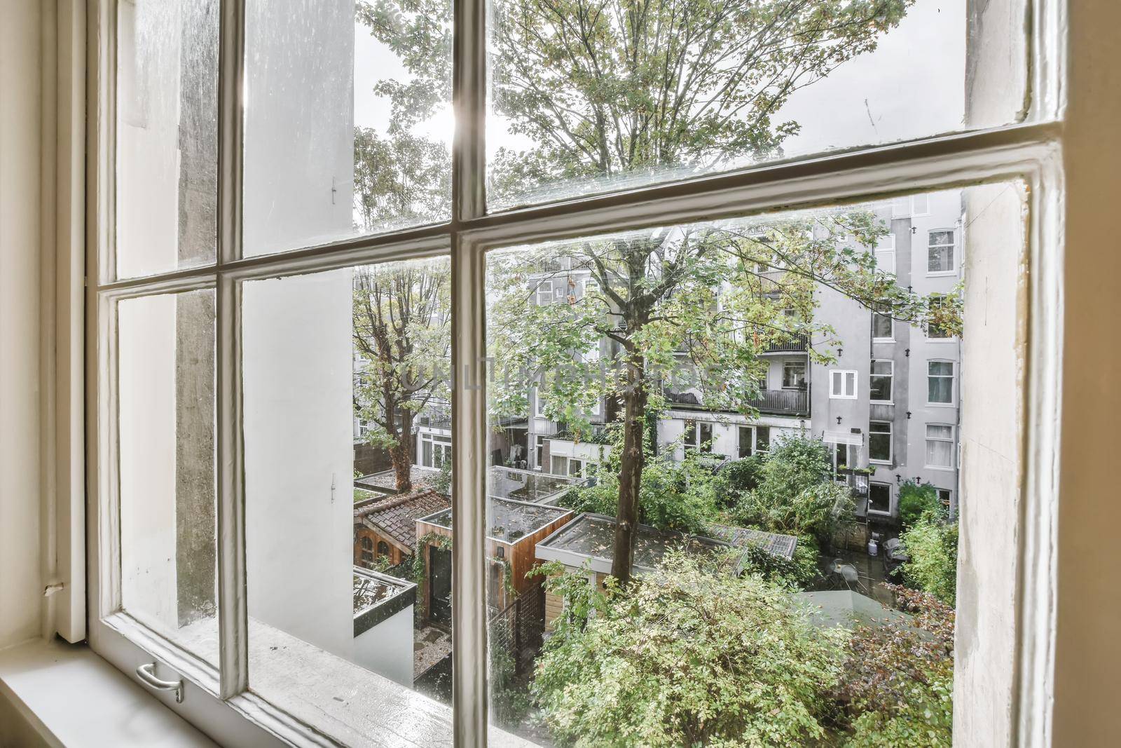 Delightful view from the window to a clean street