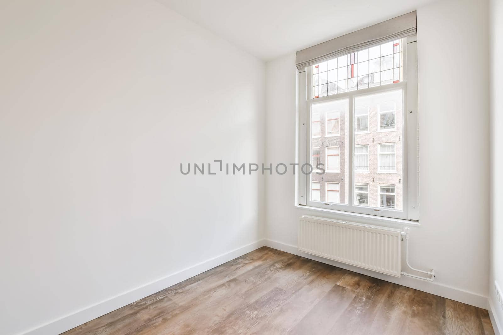 Beautiful bright room with a large wooden window