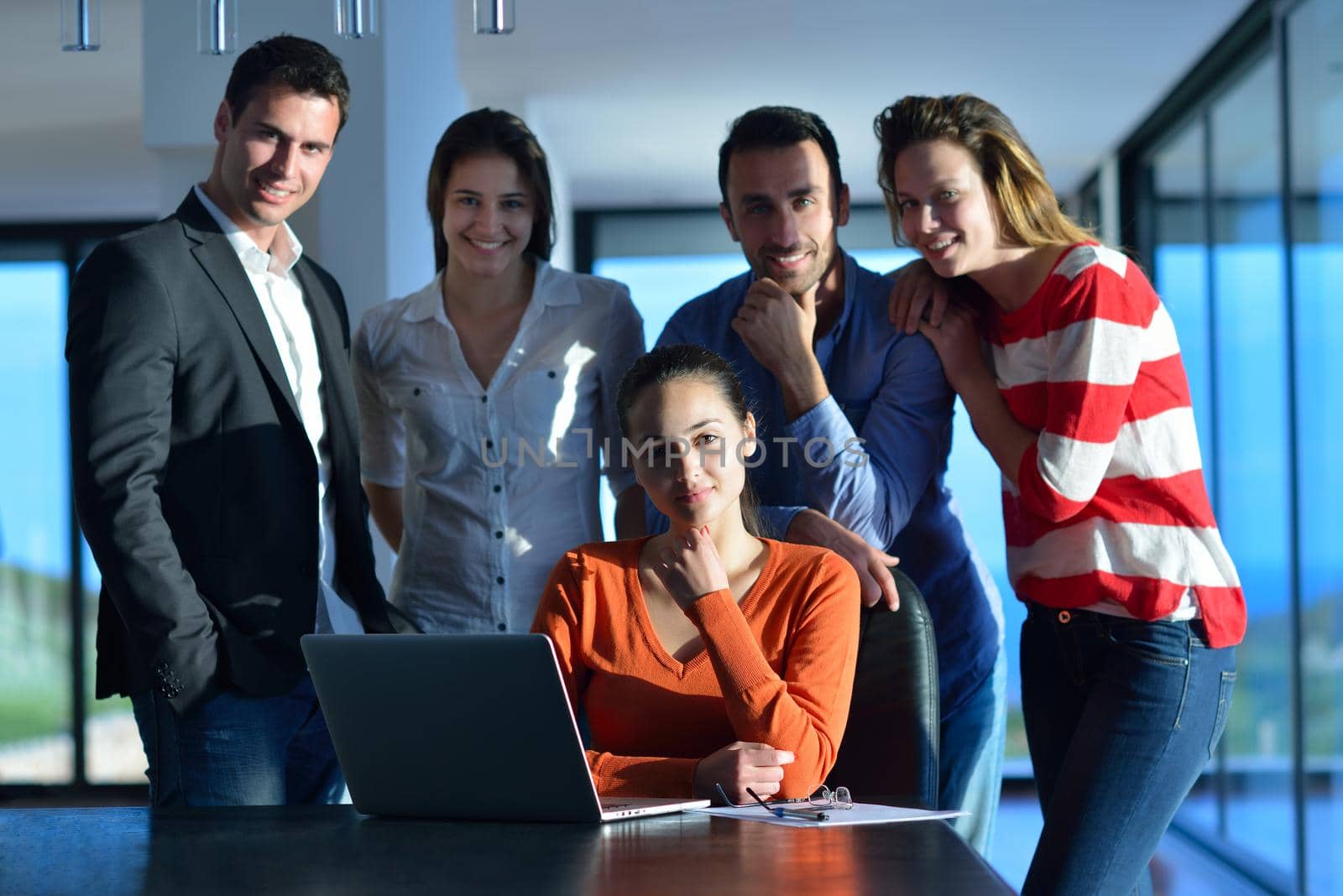 business people team on meeting at bright office space