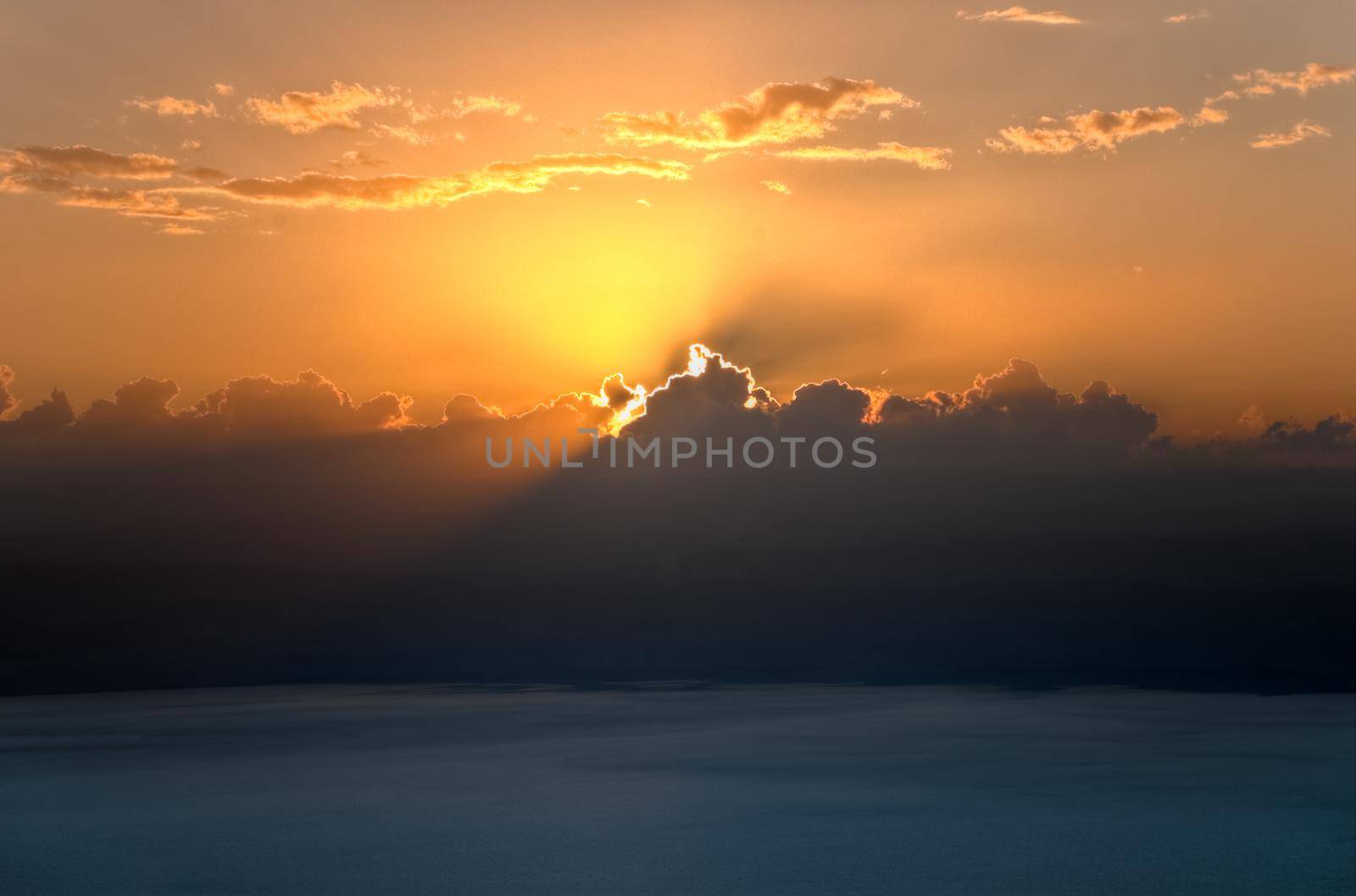 beautiful sunset over the dead sea in Jordan