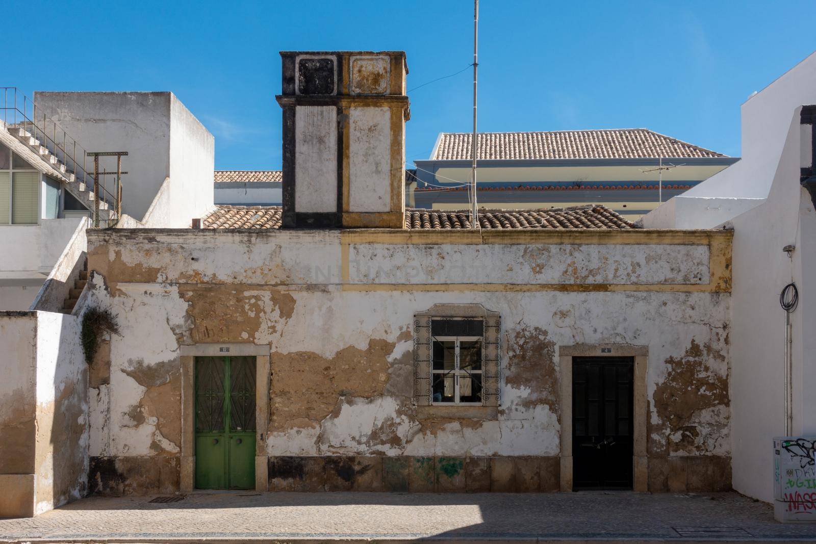 An old colorful abandoned house.