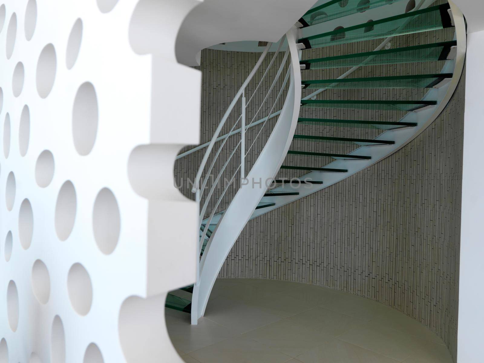 modern glass spiral staircase by dotshock