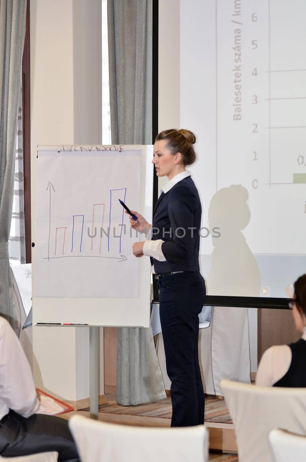 business woman giving presentation by dotshock