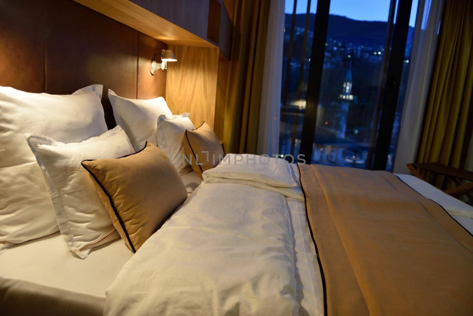 Interior of modern comfortable hotel room