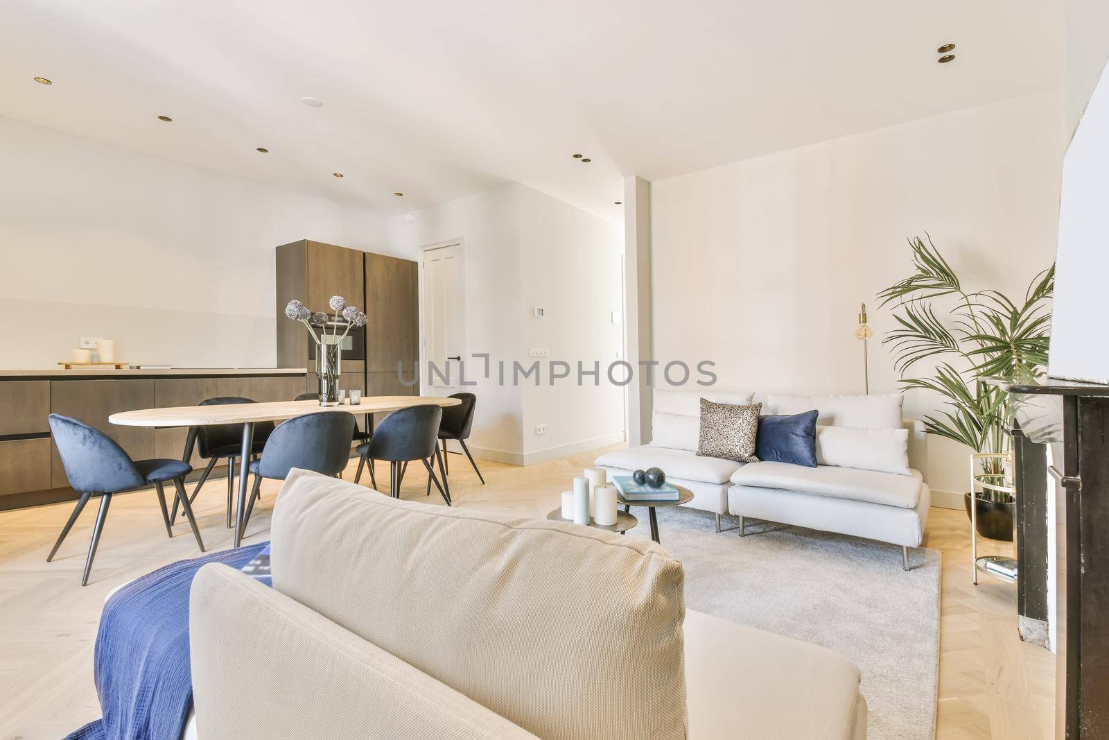 Bright living room in a modern luxury house