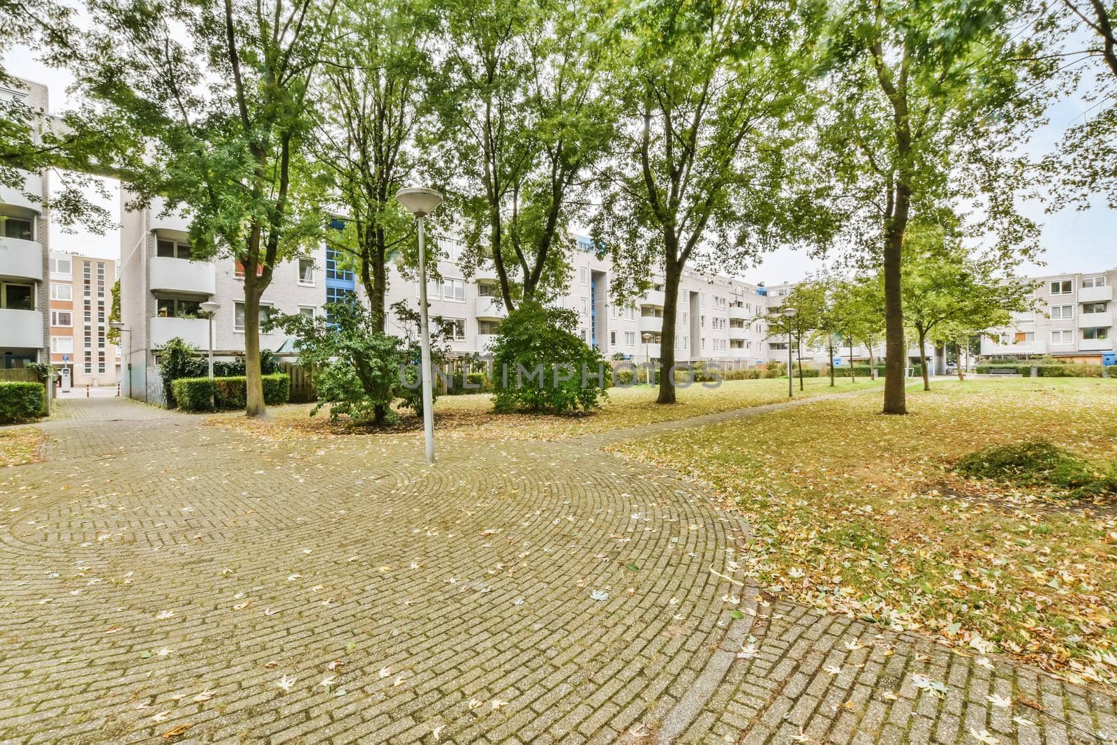 Superb courtyard with beautifully laid paths and trees