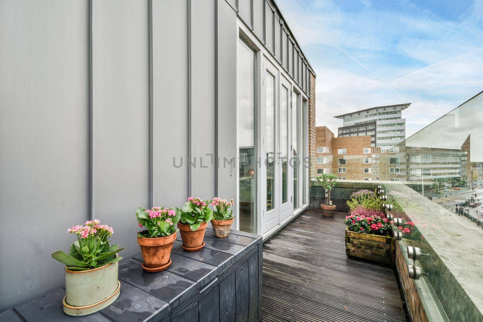 Balcony of a beautiful house in the daytime