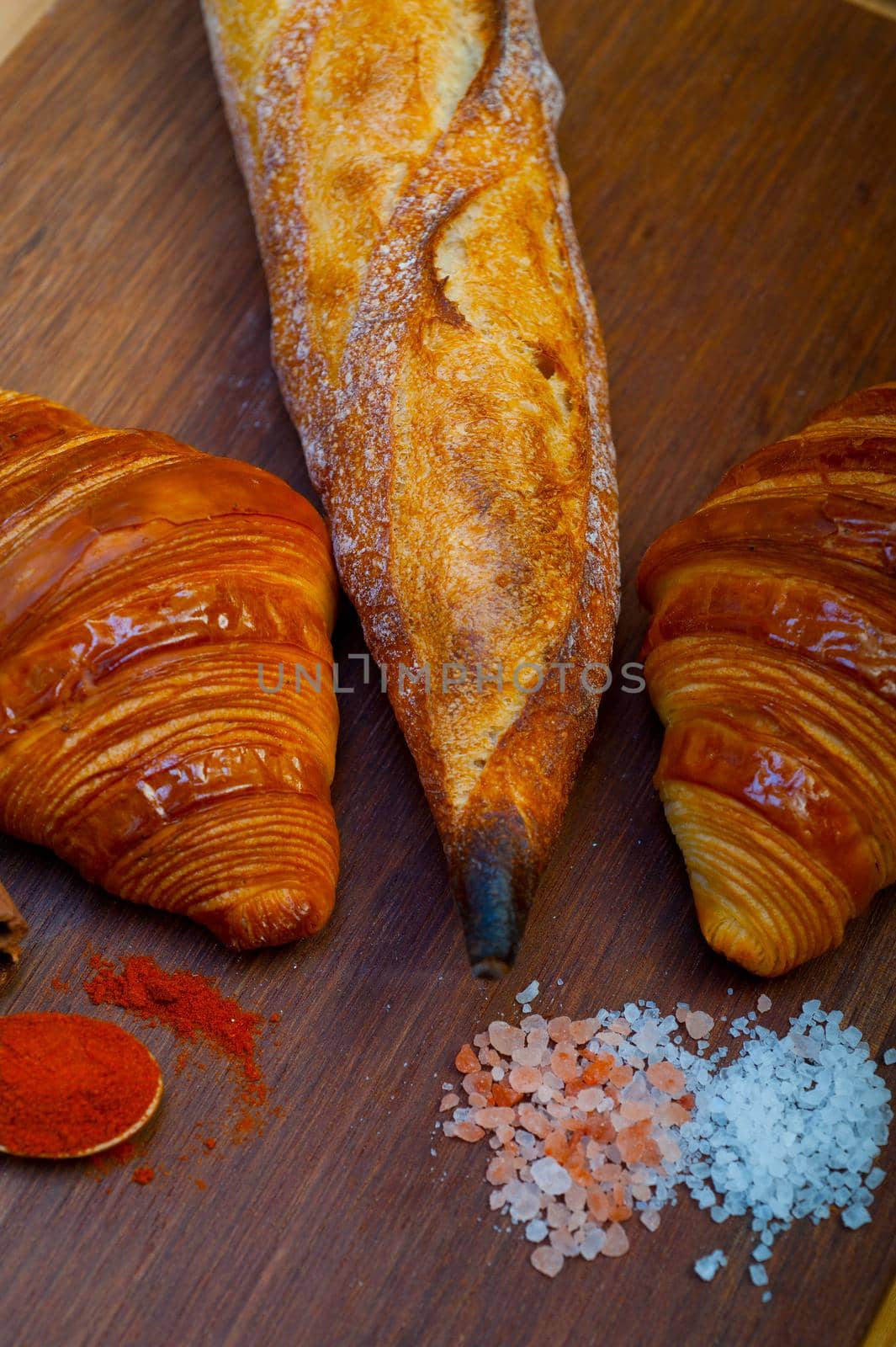 French fresh croissants and artisan baguette tradition by keko64