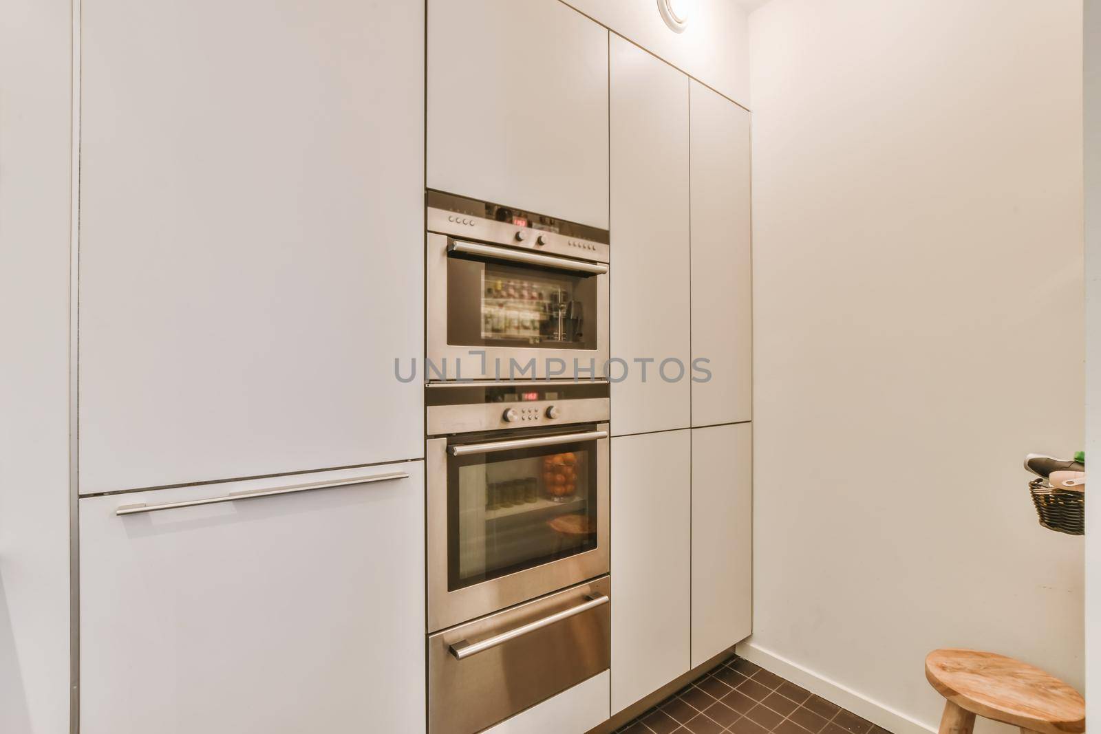Cozy kitchen zone with in a spacious apartment