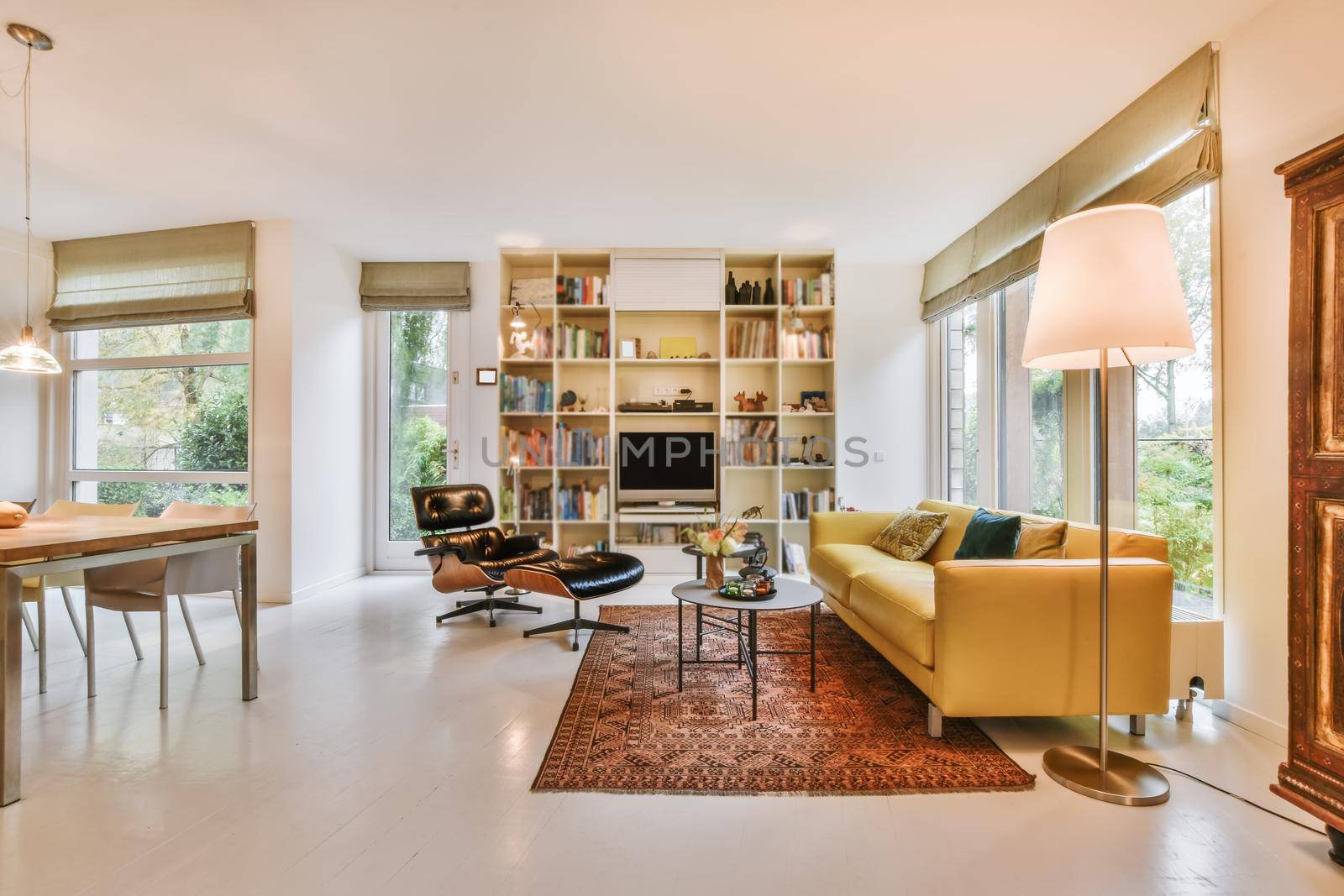 Elegant and spacious living room with beautiful furniture