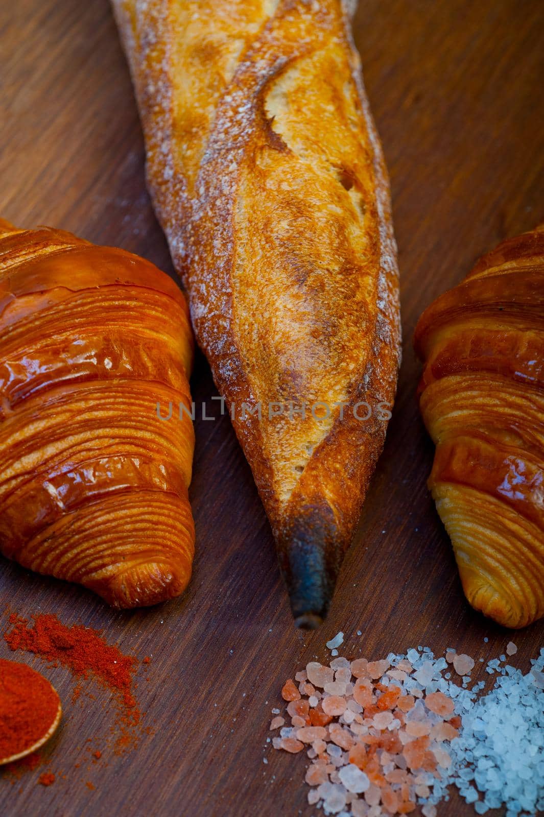 French fresh croissants and artisan baguette tradition by keko64