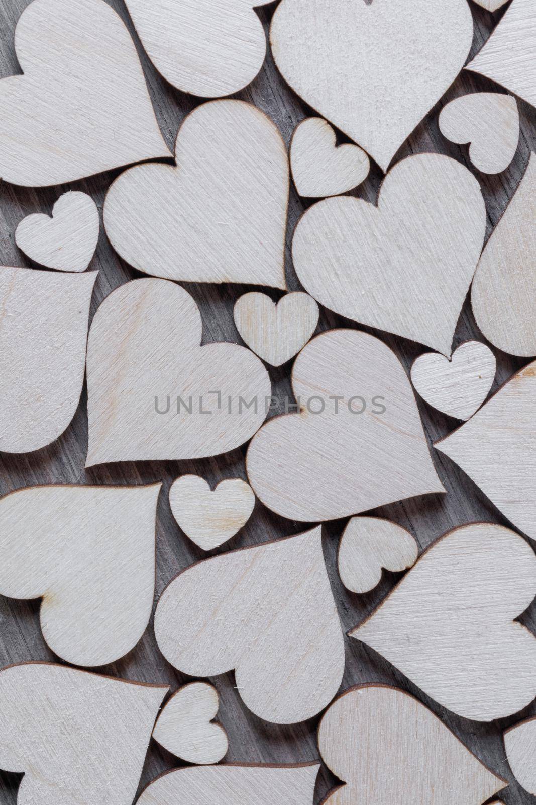 Background of wooden hearts by Yellowj