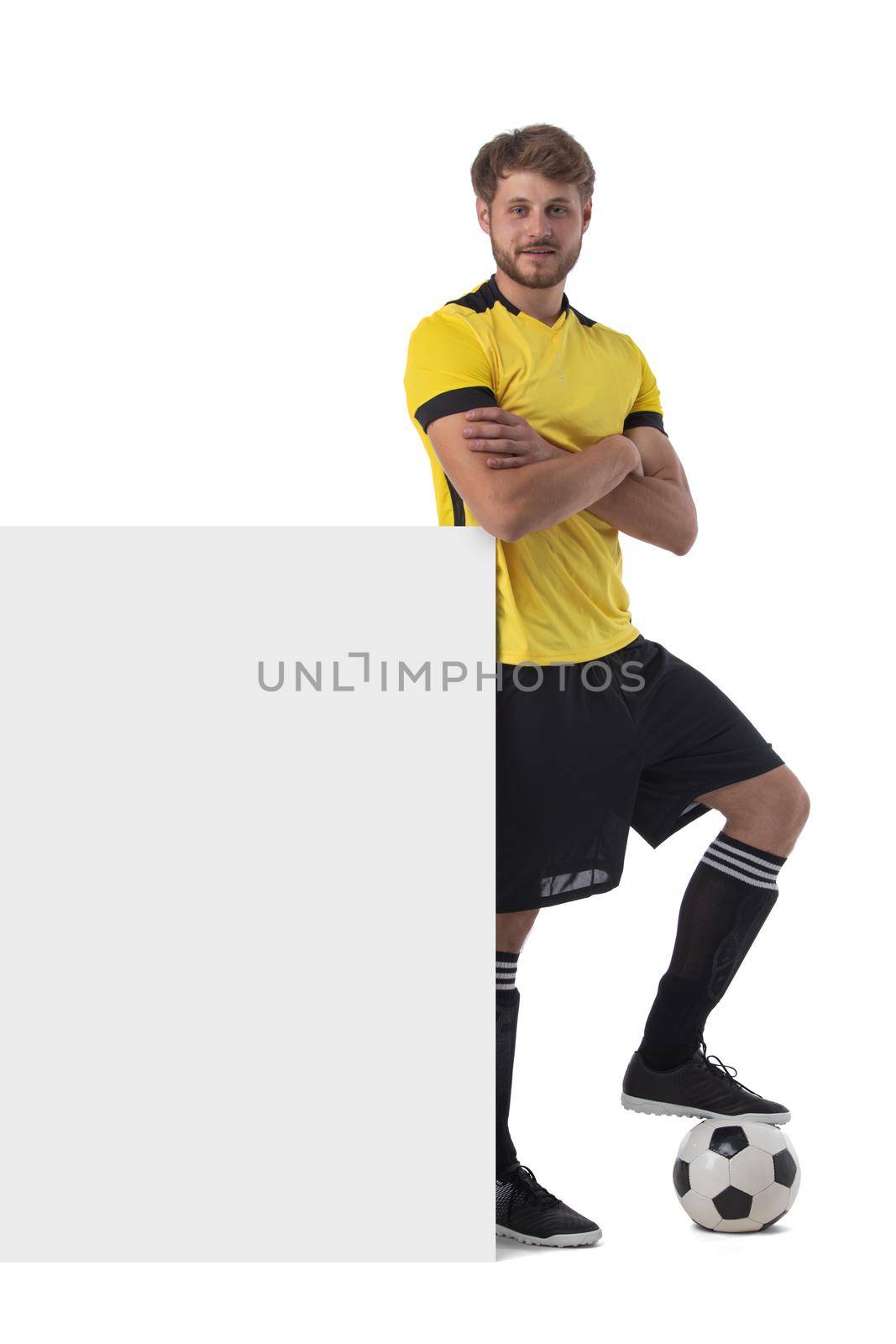 Soccer player with empty banner by ALotOfPeople