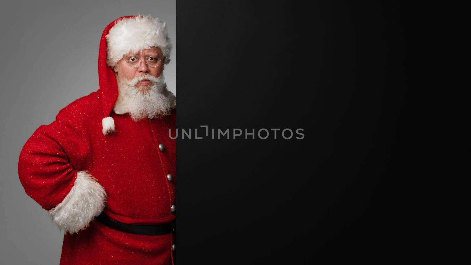 Santa Claus with black billboard by ALotOfPeople