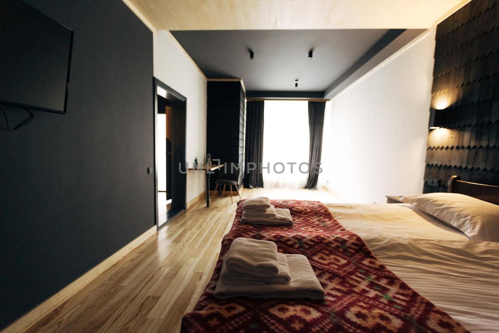 Hotel rooms. Wood finish. Beautiful nice interior by TrEKone